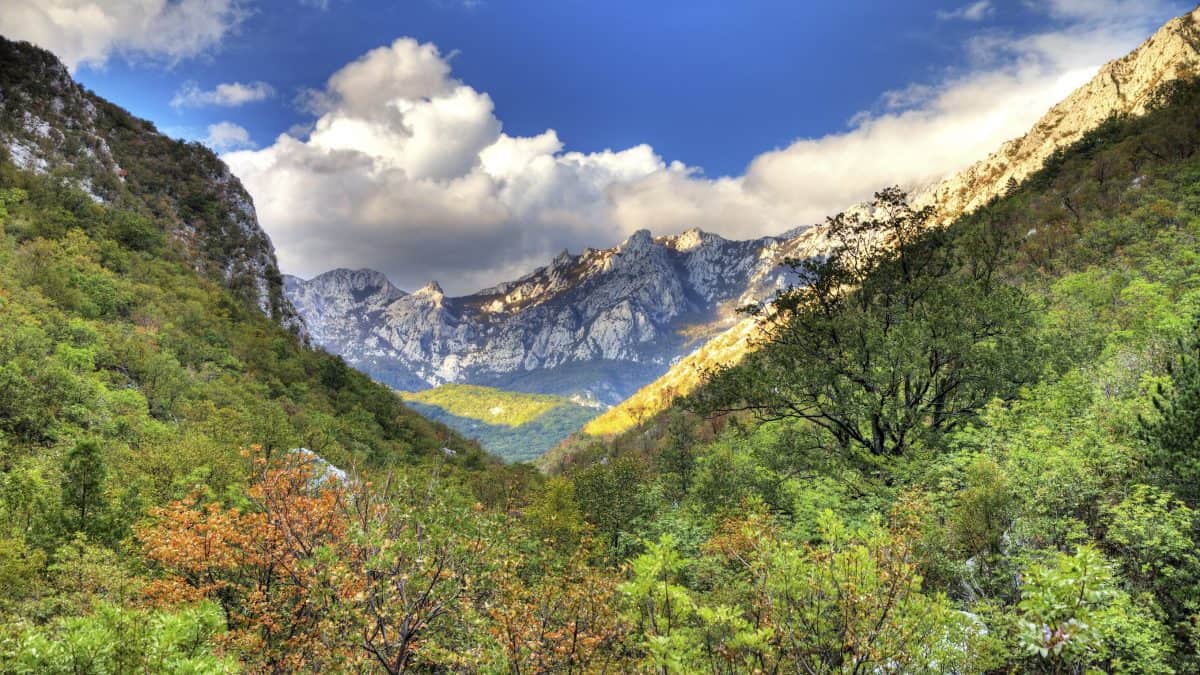 Bergen van nationaal park Velebit in Kroatië
