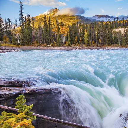 Athabasca Falls in Jasper National Park, Canada