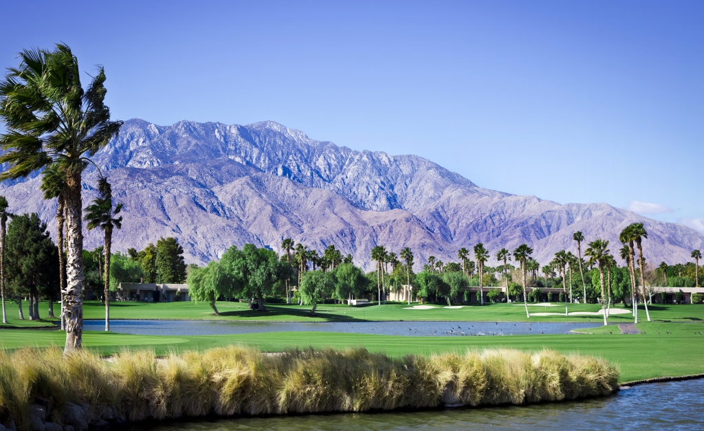 Een golfbaan in Palm Springs, Verenigde Staten