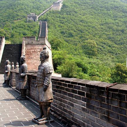 Terracotta soldaten op de Chinese Muur in China