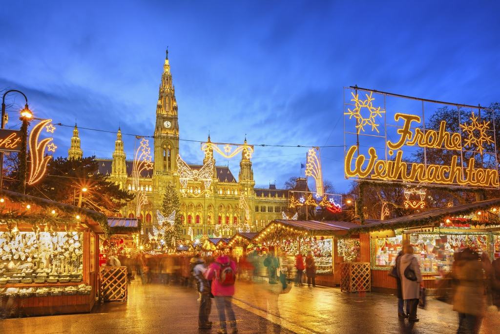 Kerstmarkt in Wenen, Oostenrijk