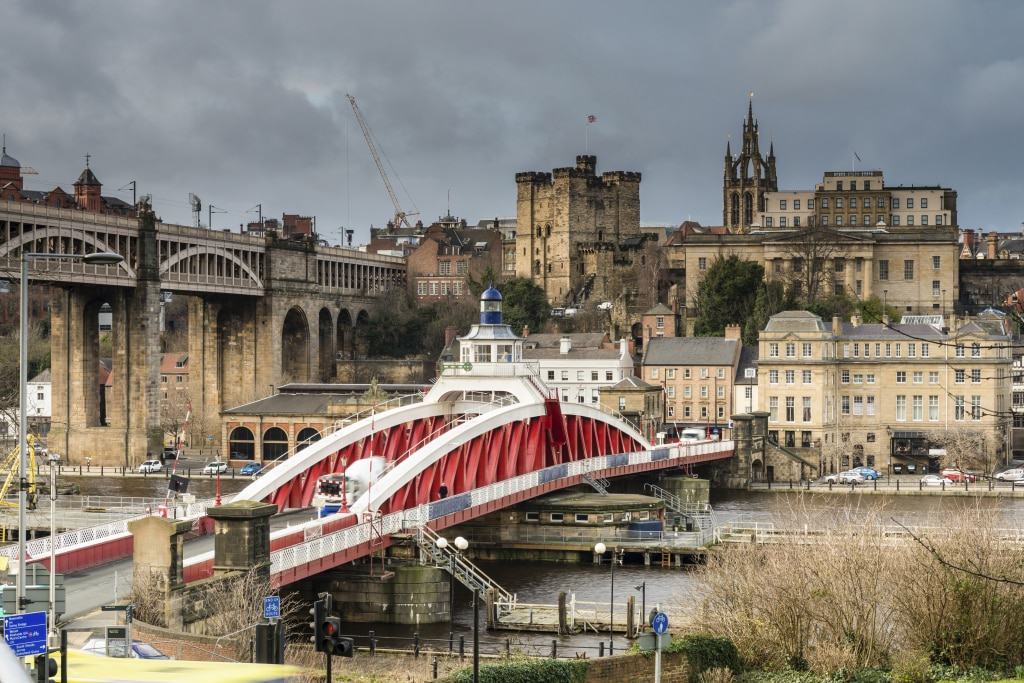 Keep beyond the Swing Bridge in Newcastle, Engeland