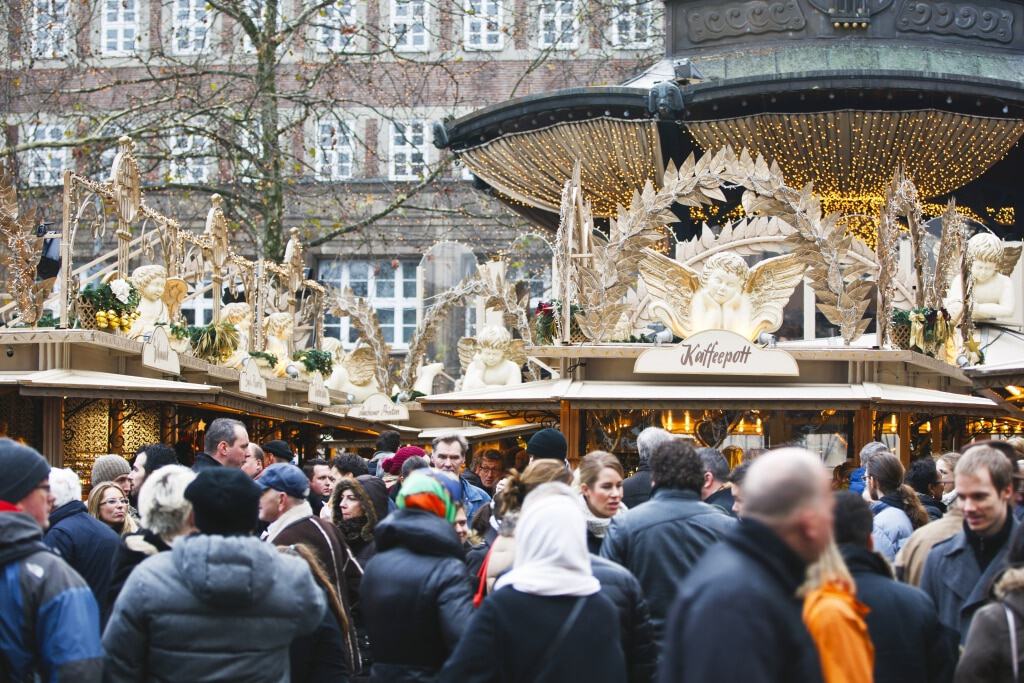 Kerstmarkt in Düsseldorf, Duitsland