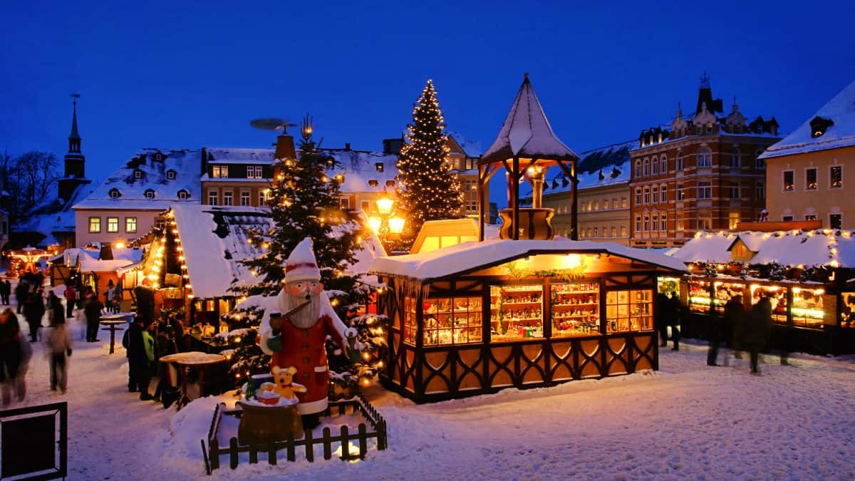 Kerstmarkt in Annaberg-Buchholz, Duitsland
