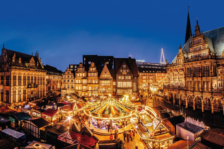 Kerstmarkt in Bremen, Duitsland
