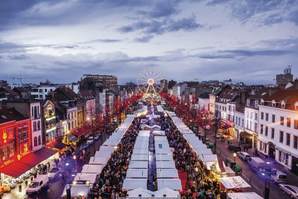 Kerstmarkt in Brussel, België