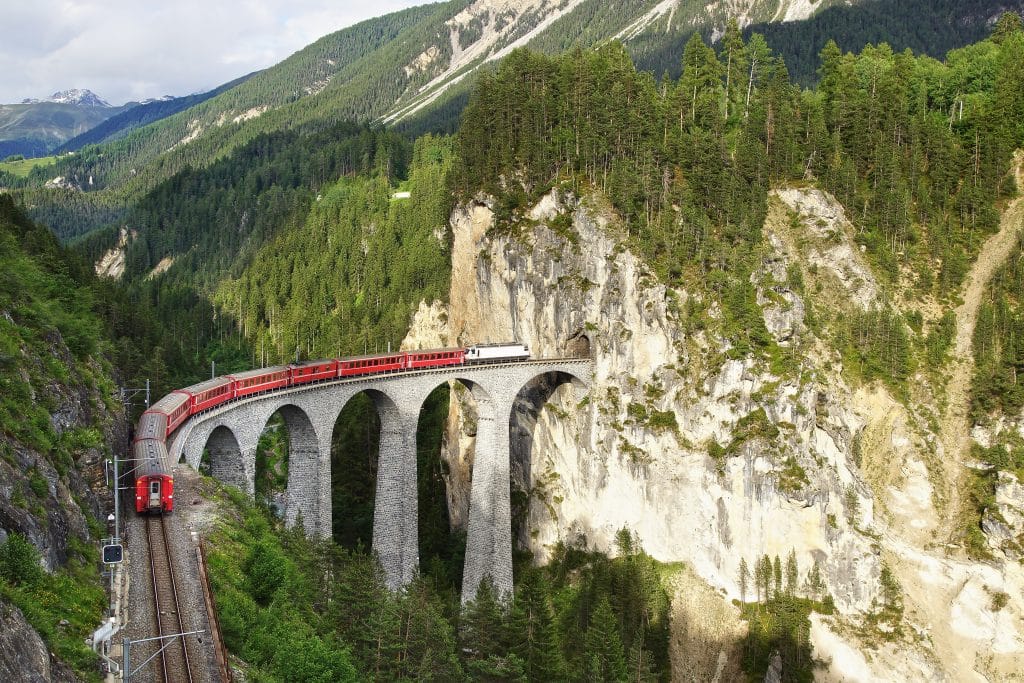 Landwasser Viaduct in Filisur, Zwitserland