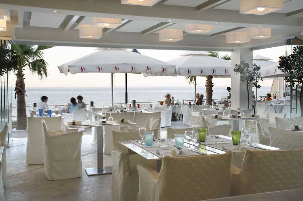 Restaurant van Glaros Beach Hotel in Chersonissos, Griekenland