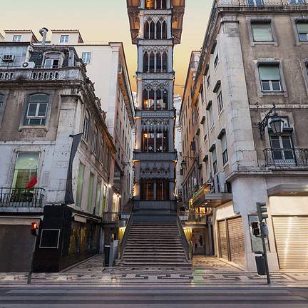 Santa Justa-Lift in Lissabon, Portugal
