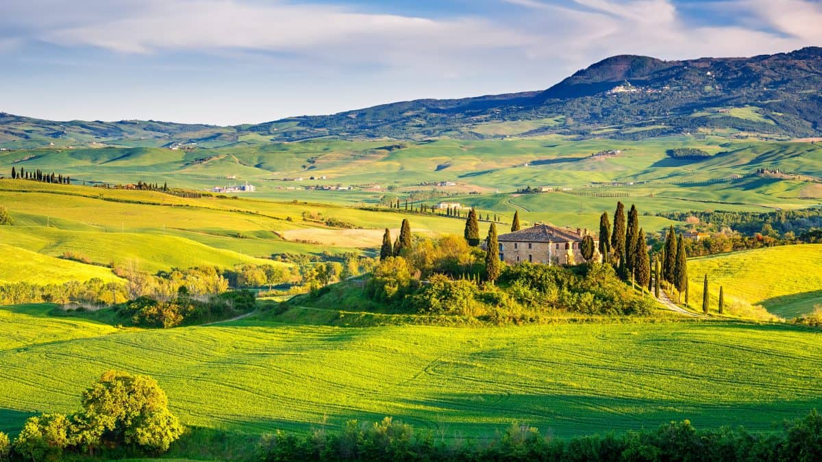 uitzicht op landschap van toscane italie