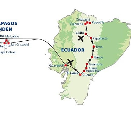 Route rondreis Ecuador en de Galapagoseilanden