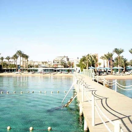 Strand van Minamark Beach Resort in Hurghada, Egypte