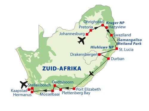 Route rondreis Zuid-Afrika