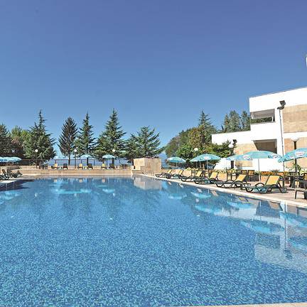Zwembad van Hotel Sileks in Ohrid, Macedonië