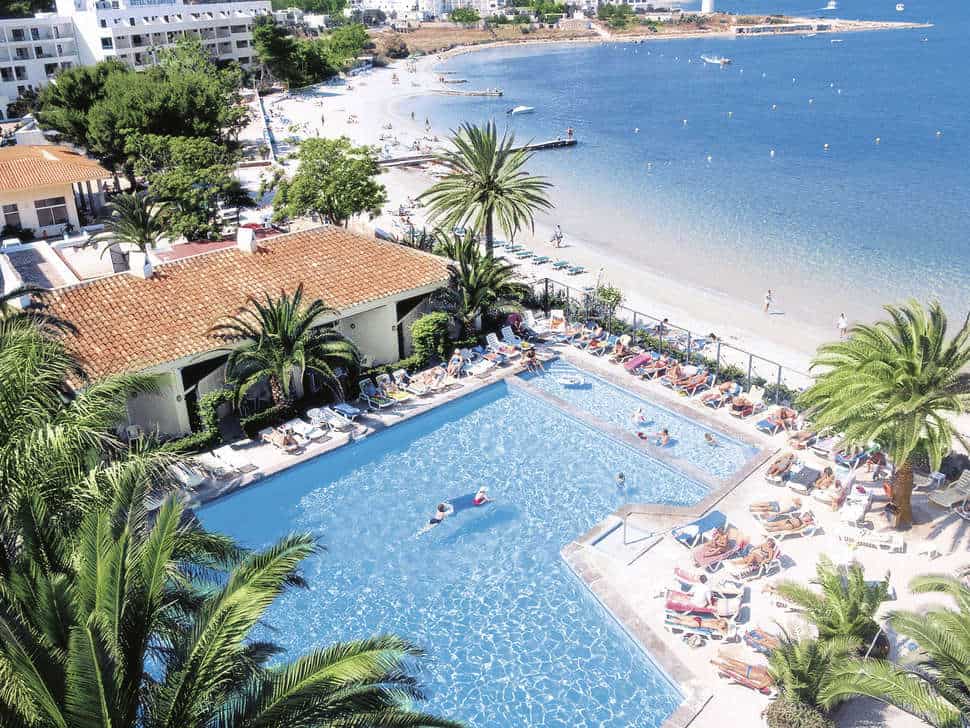 Strand van Hotel Puchet in Sant Antoni de Portmany , Ibiza