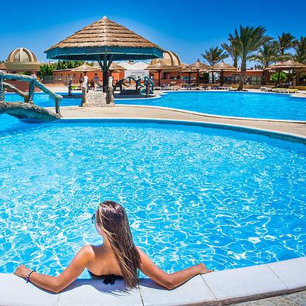 Zwembad van het Seagull Resort in Hurghada, Egypte