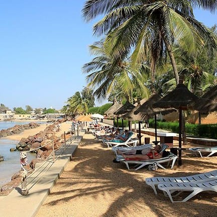 Strand van Clubhotel Filaos in Sali Portudal, Senegal