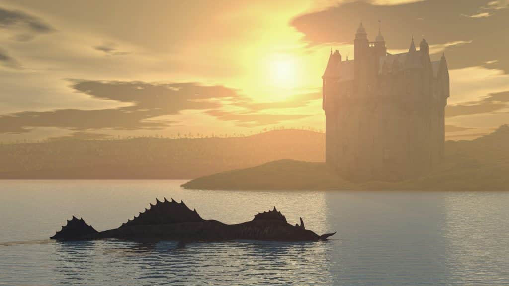 Monster van Loch Ness en kasteel