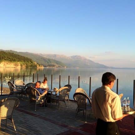 Uitzicht van Hotel Mizo in Ohrid, Macedonië