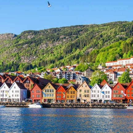 Oude huisjes in Bergen, Noorwegen