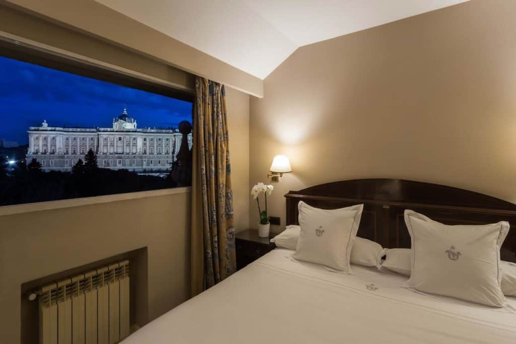 Hotelkamer van Hotel Principe Pio in Madrid, Spanje