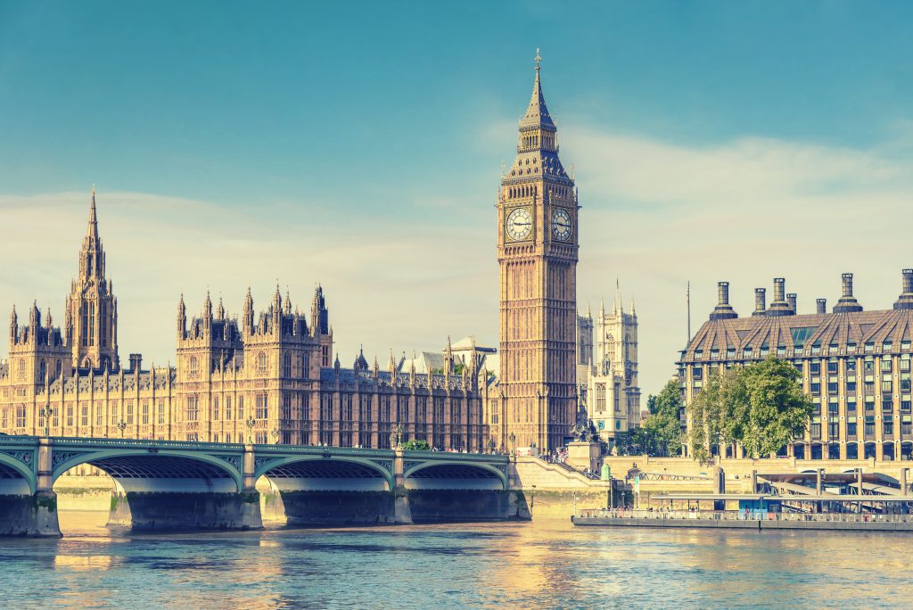 Big Ben en Houses of Parliament in Londen, Engeland