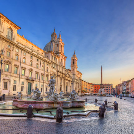 Uitzicht op het Piazza Navona in Rome, Italië