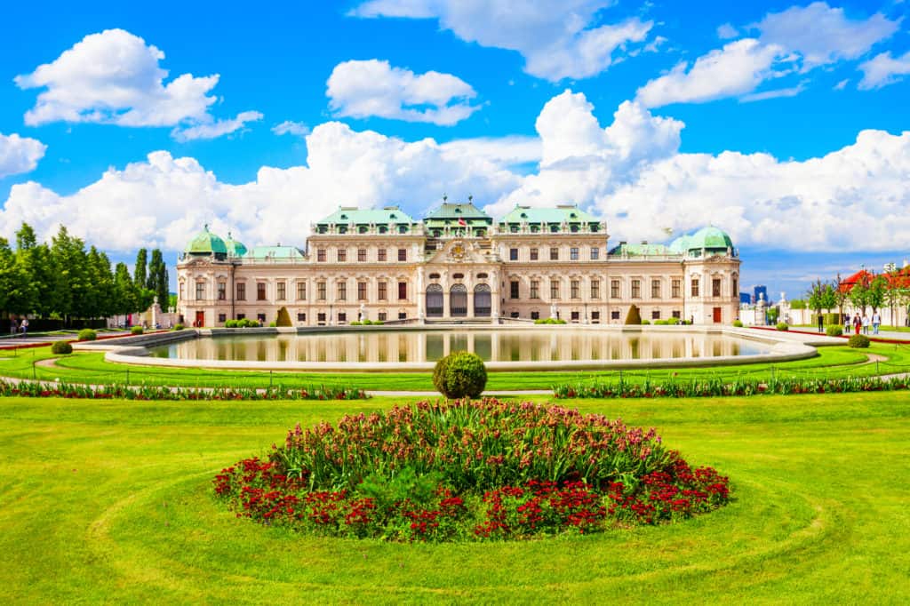 Uitzicht op Slot Belvedere in Wenen, Oostenrijk