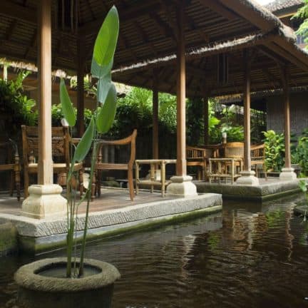 Terras van Puri Bambu Hotel in Jimbaran, Bali, Indonesië