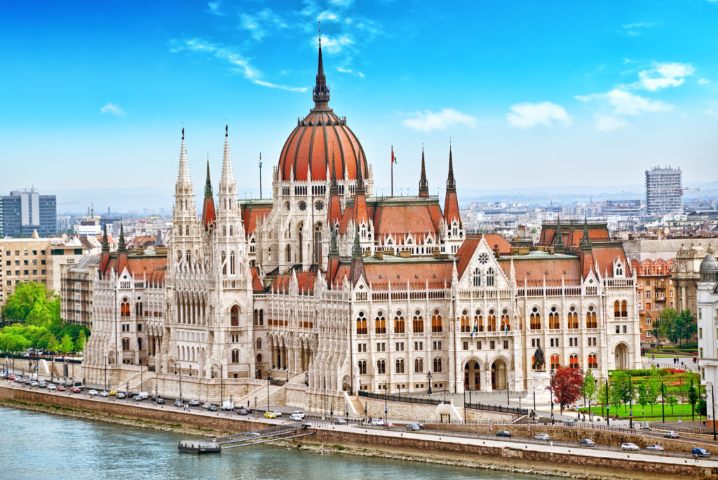Uitzicht op het Parlementsgebouw in Boedapest, Hongarije