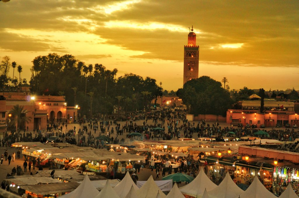 Djemaa el Fna plein in Marrakech, Marokko