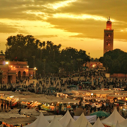 Djemaa el Fna plein in Marrakech, Marokko