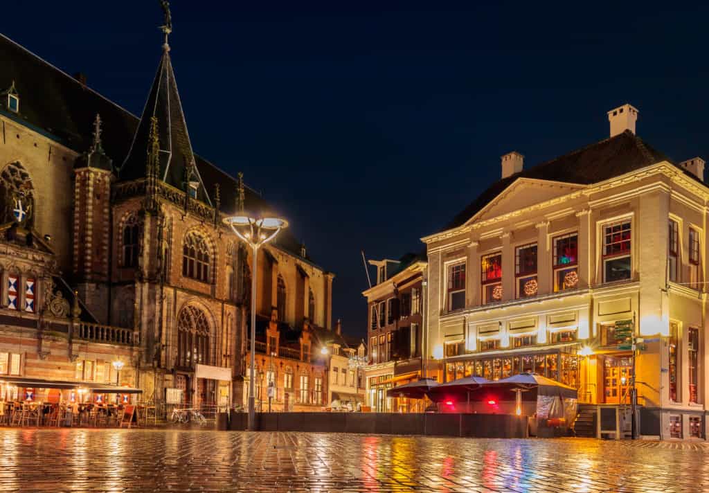 Centrum van Zwolle in de avond