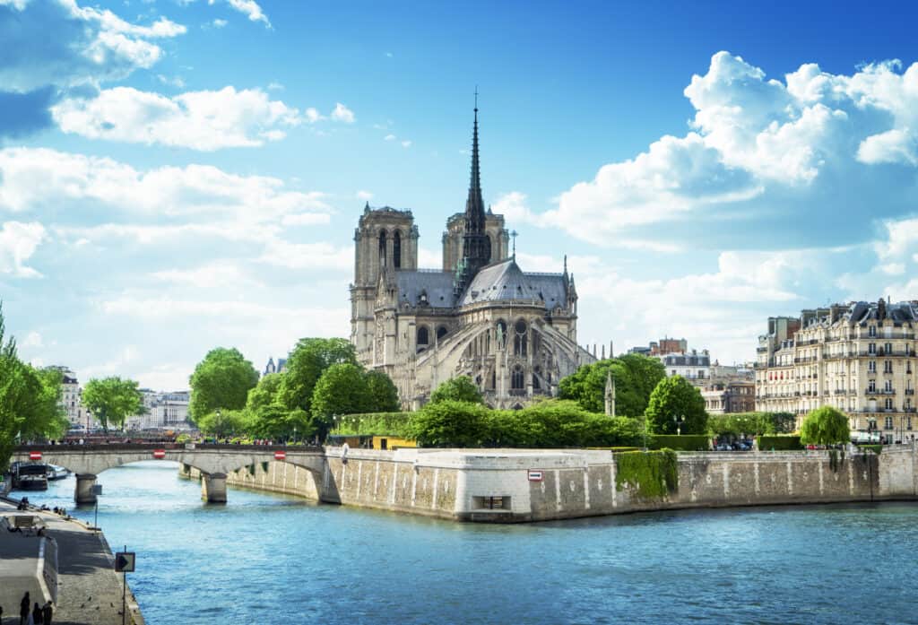 Uitzicht op de Notre Dame in Parijs, Frankrijk
