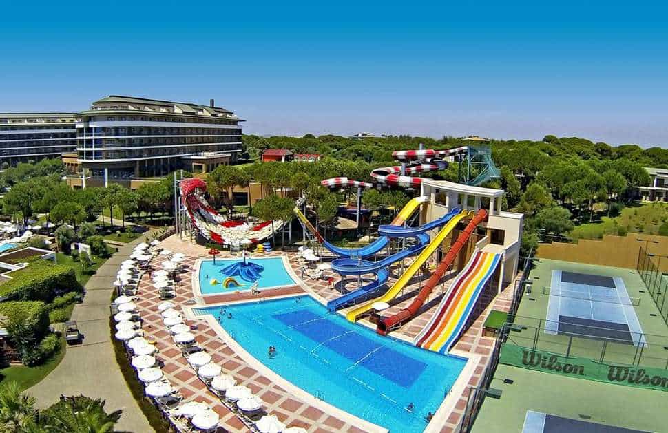 Waterpark van Voyage Belek Golf & Spa in Belek, Turkse Rivièra, Turkije