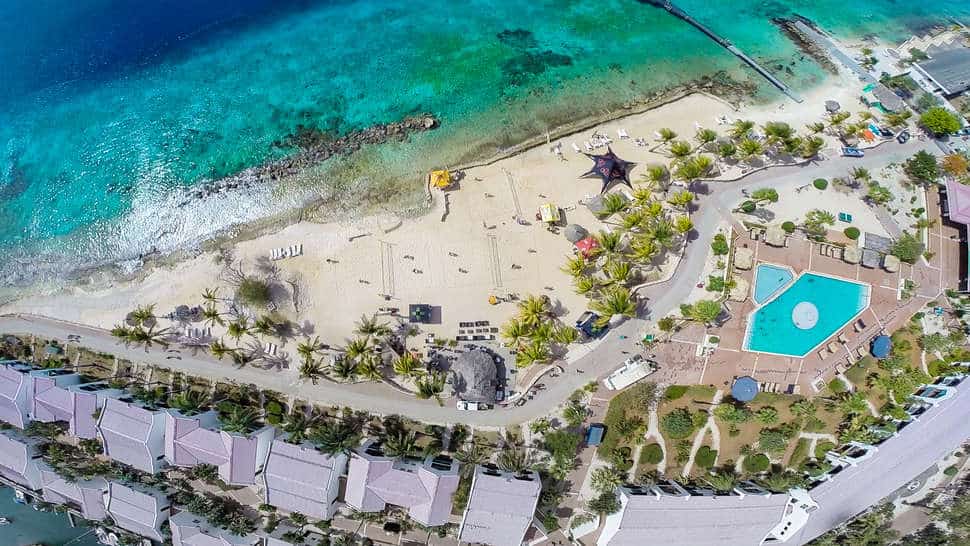 Ligging van Plaza Beach Resort Bonaire in Kralendijk, Bonaire, Bonaire