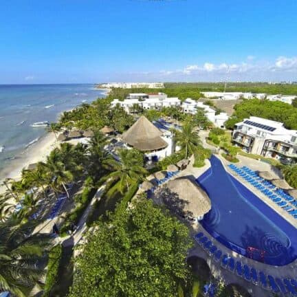 Ligging van Sandos Caracol Eco Resort in Playa del Carmen, Quintana Roo, Mexico