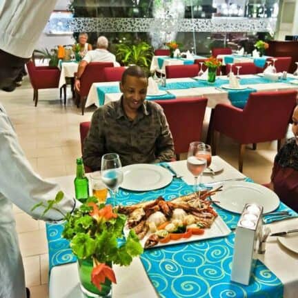 Restaurant van Leopard Beach Resort & Spa in Diani Beach, Kwale, Kenia