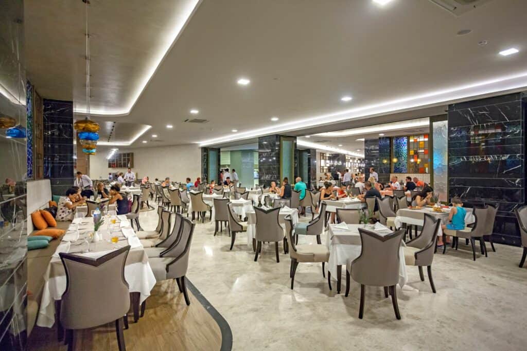 Restaurant van Royal Seginus in Lara Beach, Turkse Rivièra, Turkije