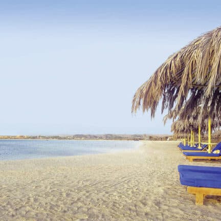 Strand van Hilton Marsa Alam Nubian Resort in Marsa Alam, Rode Zee, Egypte