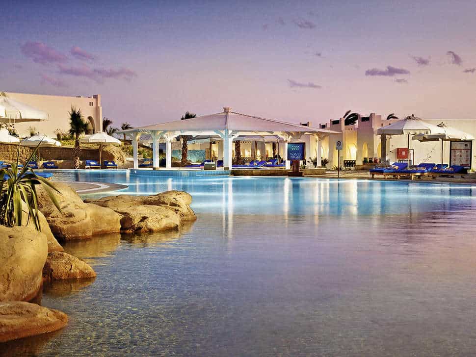 Zwembad van Hilton Marsa Alam Nubian Resort in Marsa Alam, Rode Zee, Egypte