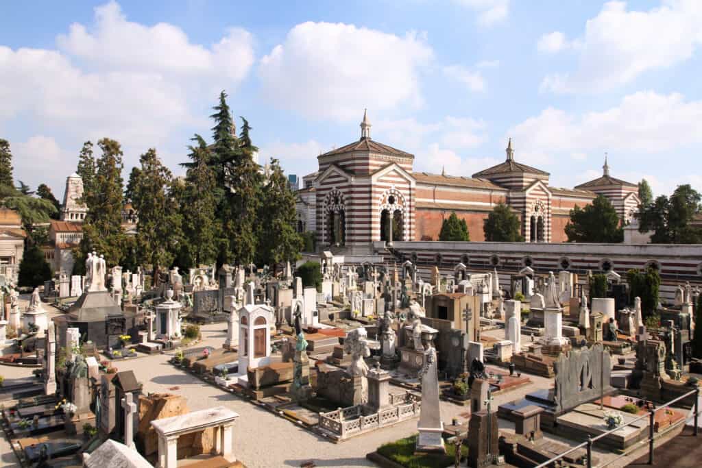Begraafplaats Cimitero Monumentale in Milaan, Italië