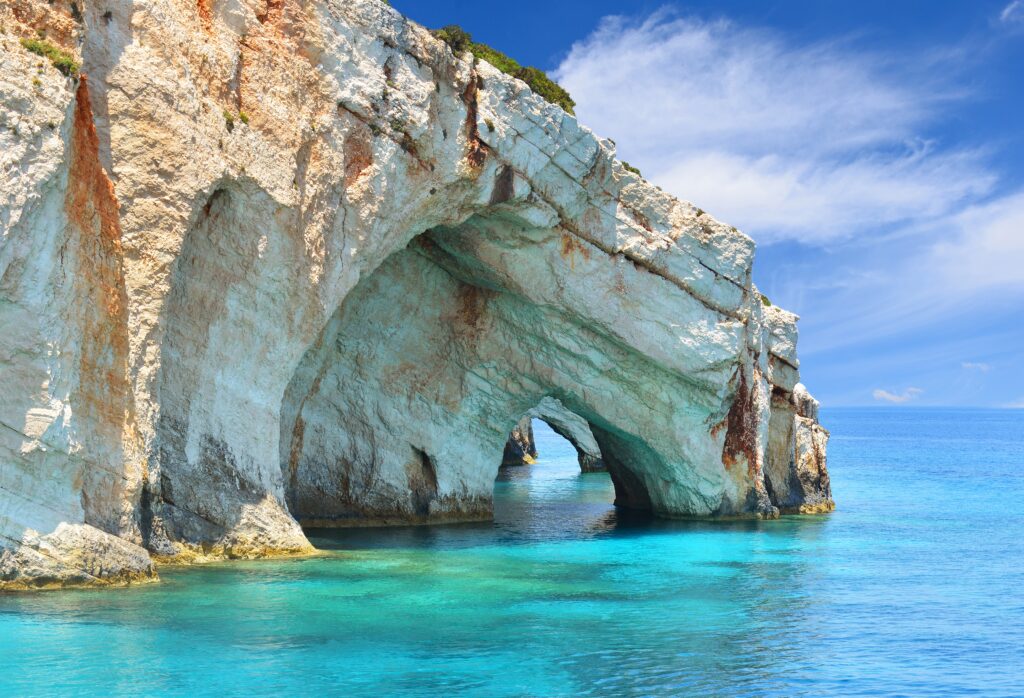 Blauwe grotten van Zakynthos in Griekenland