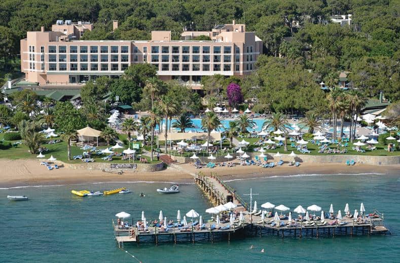 Ligging van Turquoise Resort Hotel in Side, Turkse Rivièra, Turkije