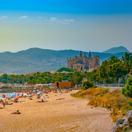 Strand van Playa de Palma op Mallorca