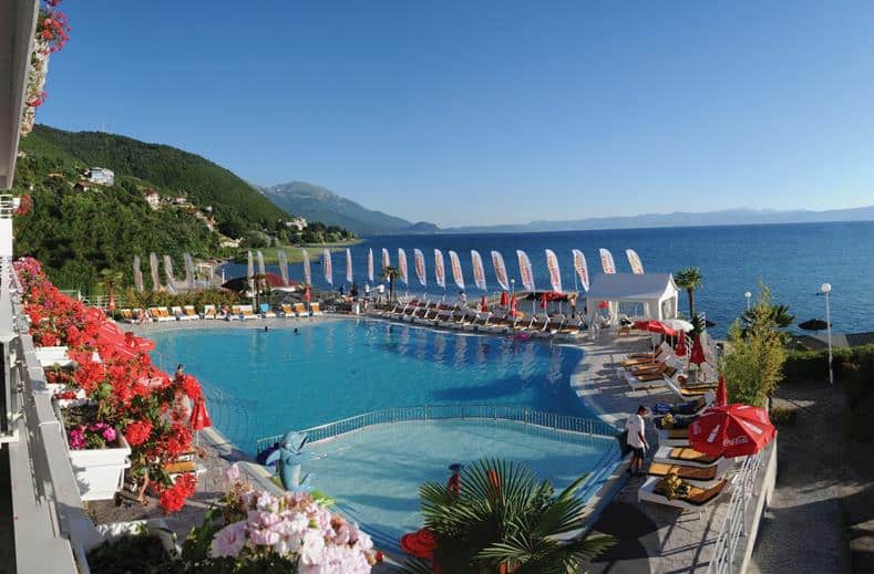Zwembad van Hotel Granit in Ohrid, Ohrid, Macedonië