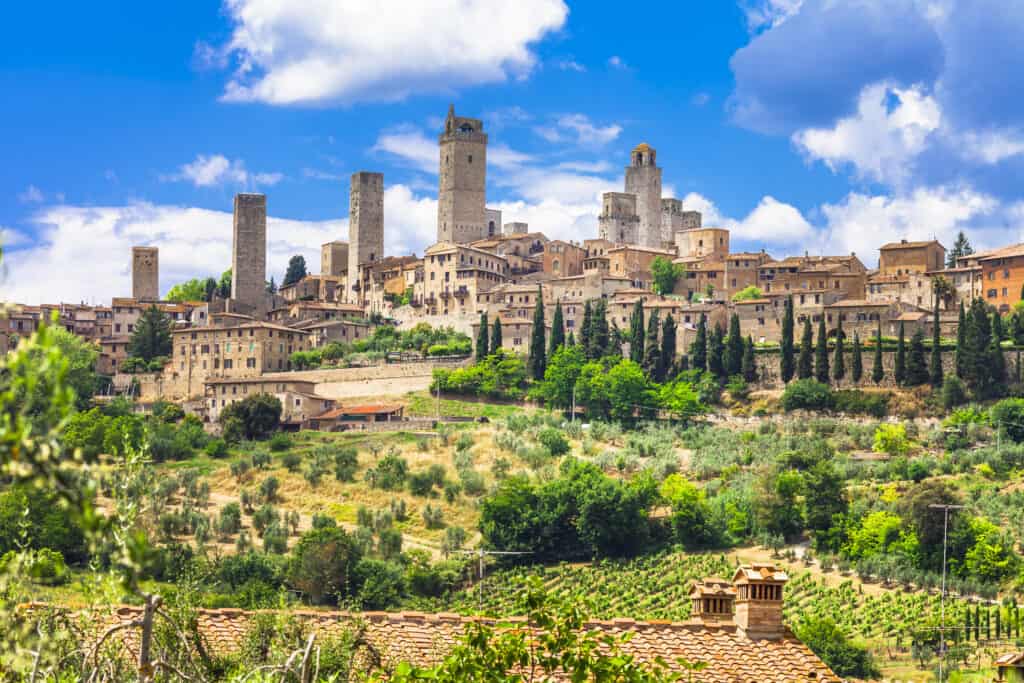 Middeleeuws San Gimignano in Toscane, Italië