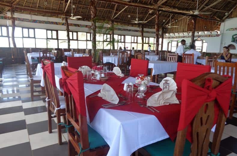 Restaurant van Reef & Beach Resort in Paje, Zanzibar, Tanzania