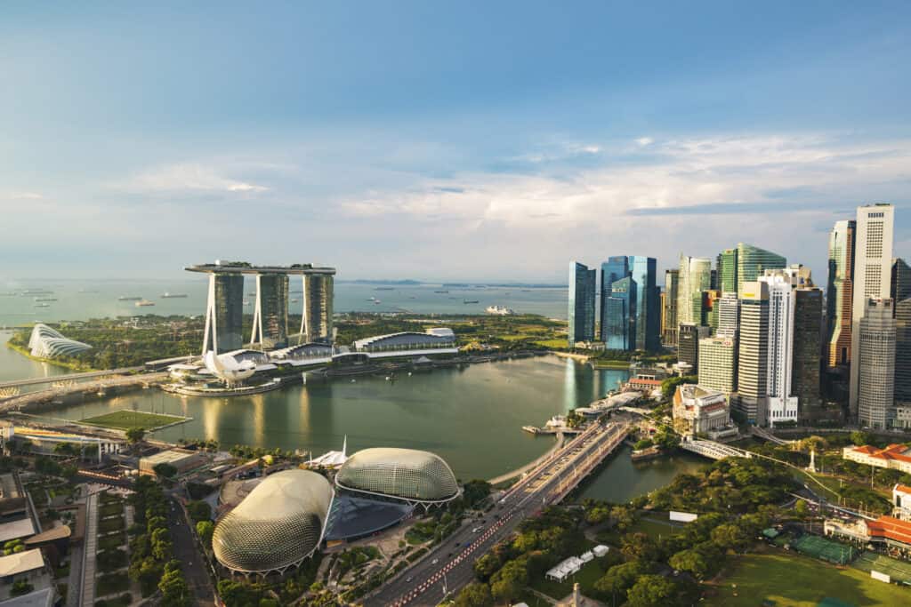 Uitzicht op Marina Bay in Singapore