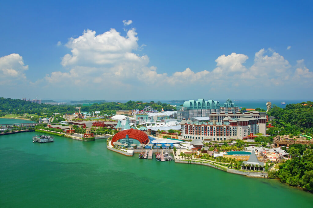 Uitzicht op Sentosa eiland in Singapore